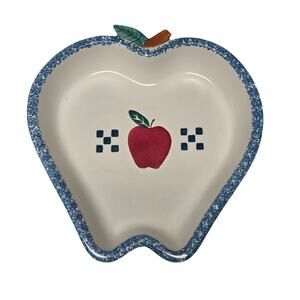 Chaparral Pottery U.S.A. Ceramic Stoneware Apple Shaped Baking / Serving Dish